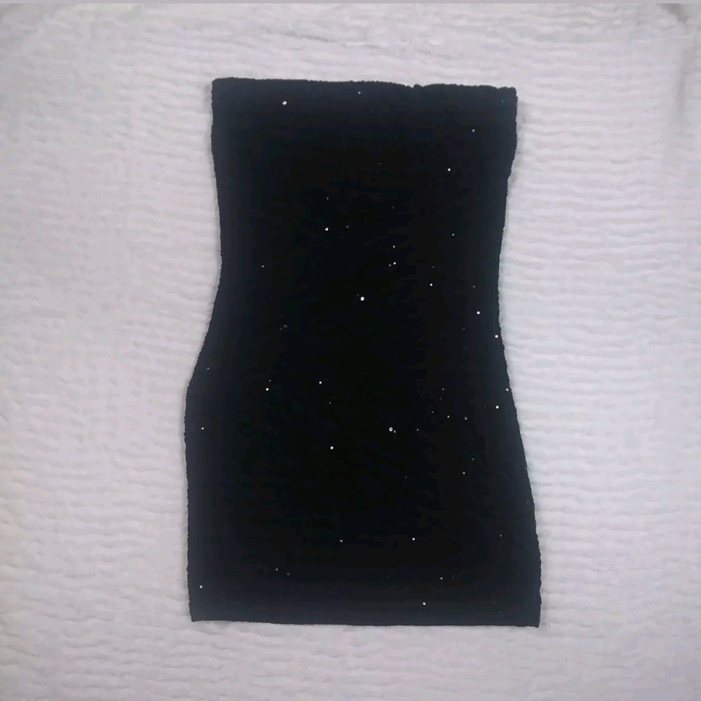 FOREVER 21 All black sequin sleeveless dress
